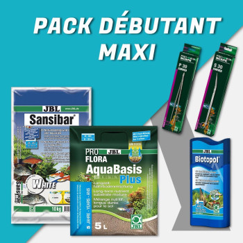 Maxi Beginner Pack: Nutrient substrate and white soil + Water conditioner + Curved maintenance scissors and pliers - JBL