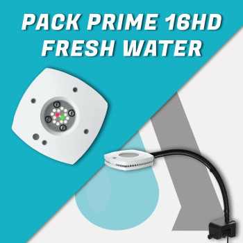 Pack Prime 16HD Fresh Water for freshwater aquarium White with 12&rdquo; mounting base - AquaIllumination